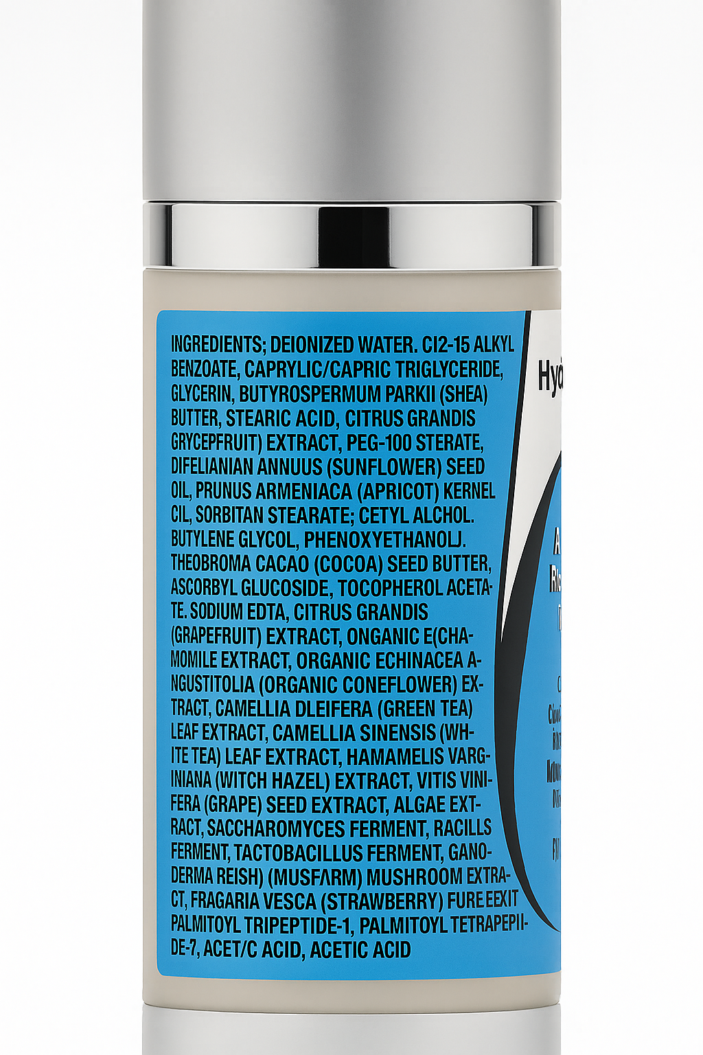 HydroJuvenate Anti-Wrinkle Hydrating Complex – back label with product ingredients and directions