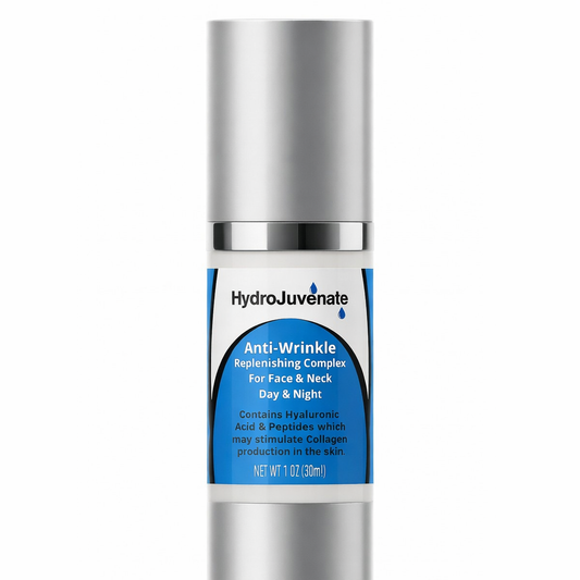 Hydrojuvenate anti-wrinkle skincare bottle on a white background